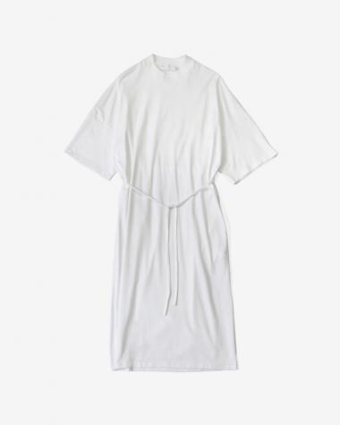 Graphpaper (WOMEN) / Fine Cotton Mock Neck Big Sleeve Dress / WHITE