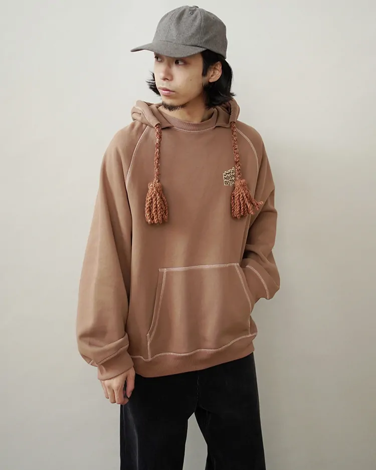 ADISH / Tatreez Logo Contrast Stitched Lakiya Hoodie / BROWN