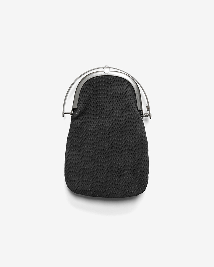 ED ROBERT JUDSON / ODD - FRAME LONG PURSE / HERRINGBONE BLACK