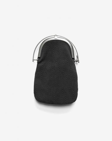 ED ROBERT JUDSON / ODD - FRAME LONG PURSE / HERRINGBONE BLACK