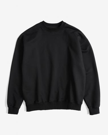  / COMPACT TERRY CREW NECK SWEAT SHIRT / BLACK