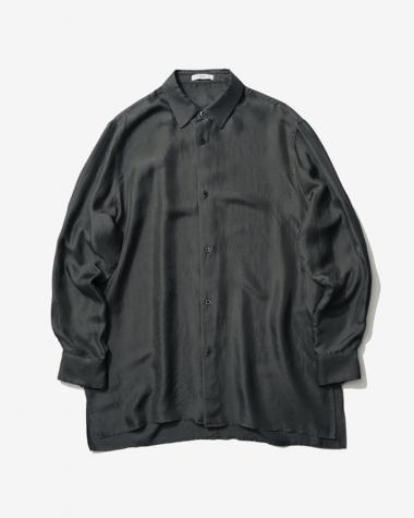ATON (WOMEN) / TRAVEL SILK TWILL LONG SLEEVE SHIRT / SUMI