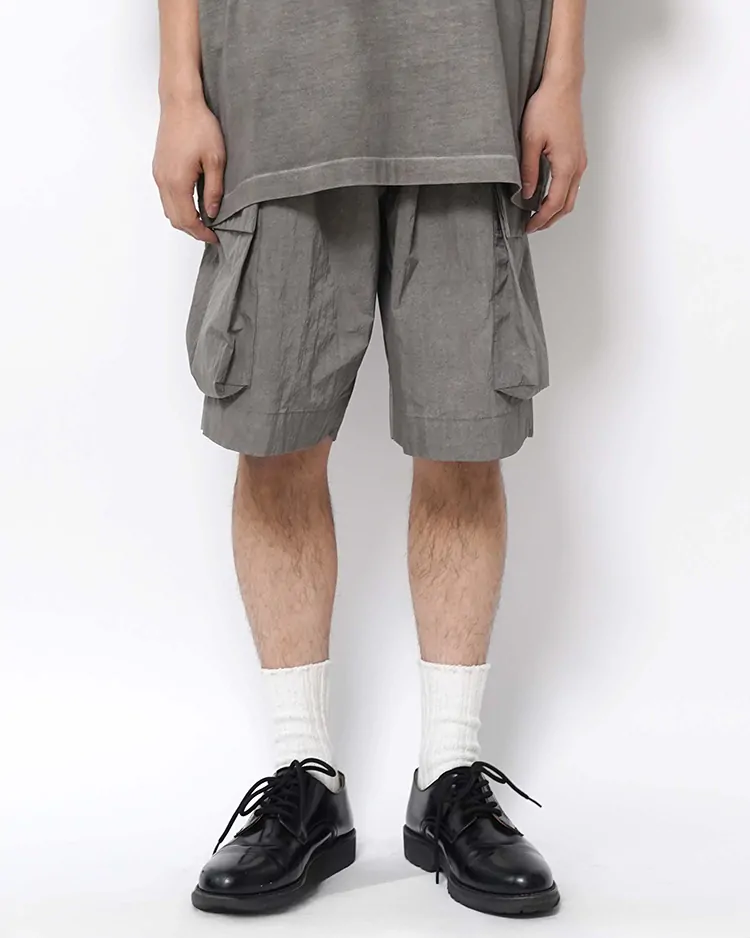 ATON (MEN) / KYOTO SUMI NYLON EASY CARGO SHORTS / SUMI