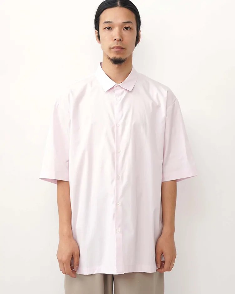 ATON (MEN) / GIZA BROAD SHORT SLEEVE SHIRT / PINK