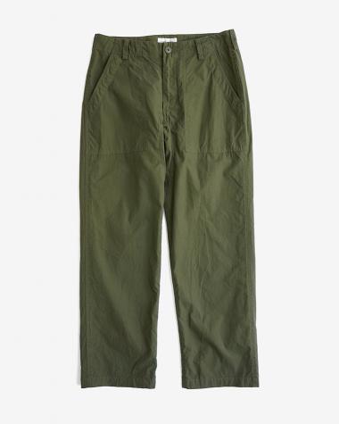 YAECA (WOMEN) / BAKER PANTS / OLIVE (POPLIN）