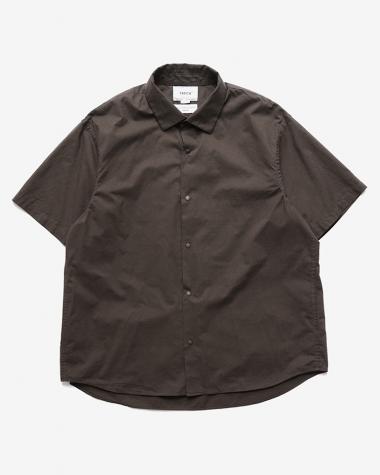 YAECA (MEN) / EXTRA WIDE - S/S COMFORT SHIRT / D.BROWN