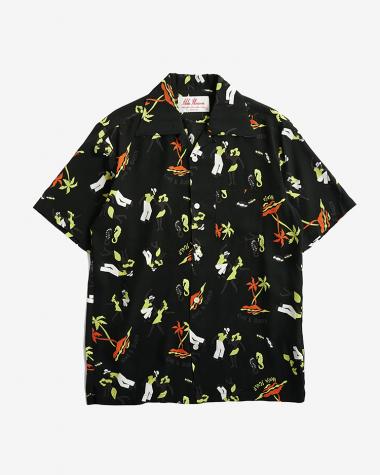 Aloha Blossom (MEN) / KING&QUEEN / BLACK
