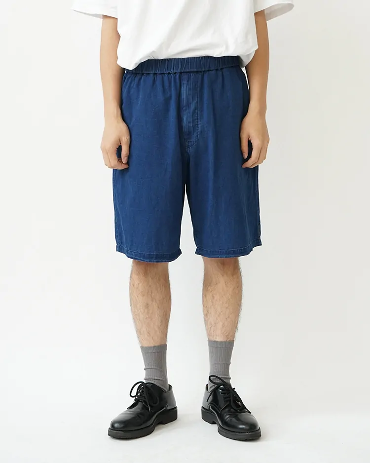 Graphpaper (MEN) / SIDOGRAS Indigo Poplin Track Shorts / DARK FADE