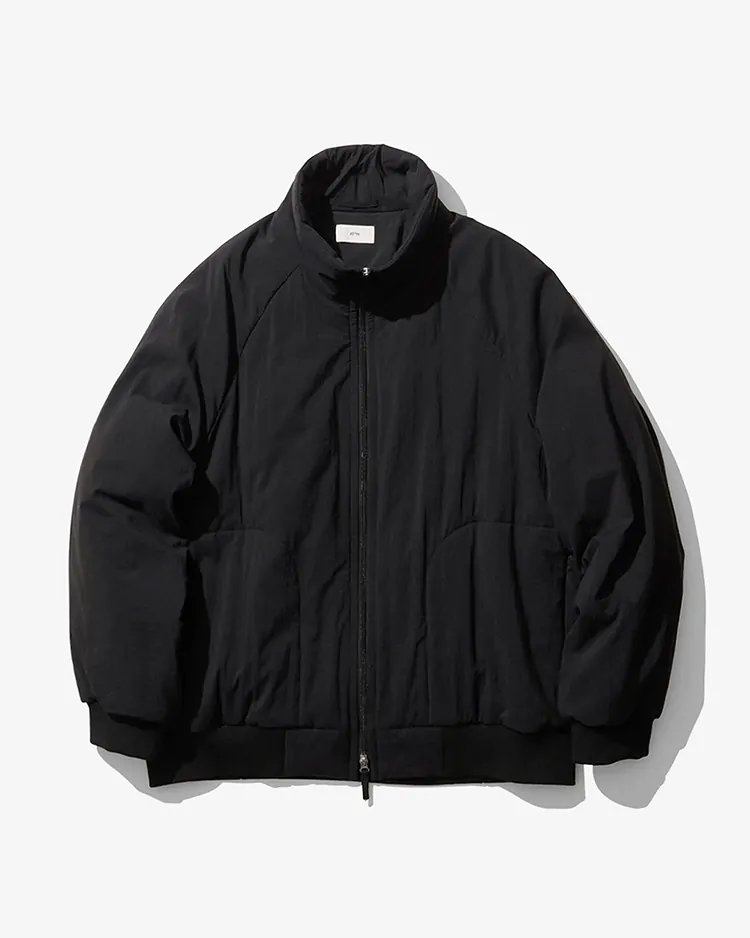 ATON (MEN) / MAT AIRLY NYLON WOOL PADDED STAND JACKET / BLACK