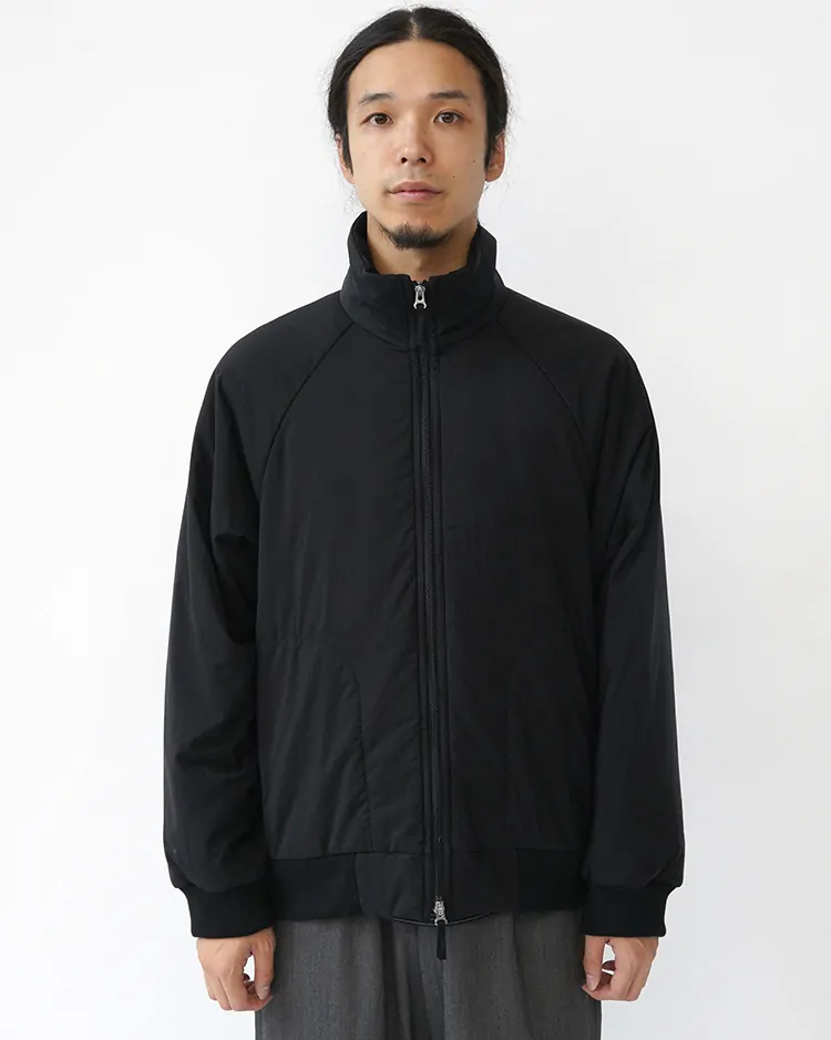 ATON (MEN) / MAT AIRLY NYLON WOOL PADDED STAND JACKET / BLACK
