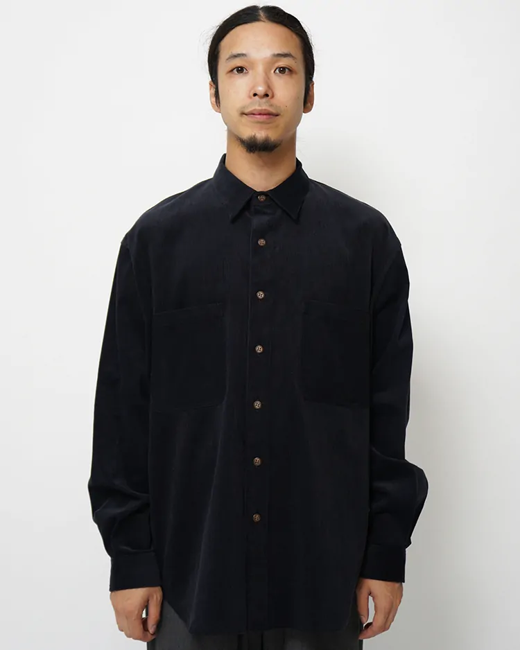 Dice&Dice / COTTON CORDUROY REGULAR COLLAR L/S SHIRT / D.NAVY