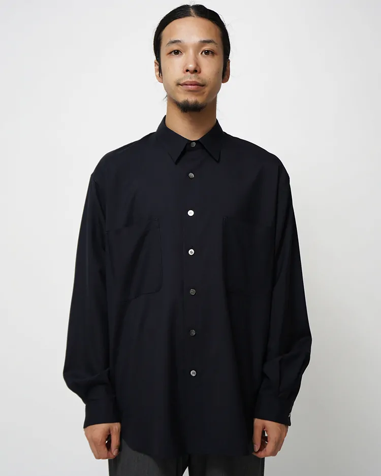 Dice&Dice / WOOL TROPICAL REGULAR COLLAR L/S SHIRT / NAVY