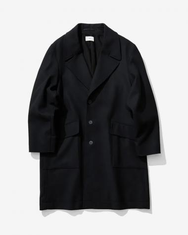  / SUPER 160S DOUBLE SAXONY SEMI DOUBLE COAT / BLACK