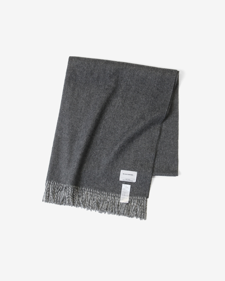 THE INOUE BROTHERS... / Two-Color Large Brushed Stole / CHARCOAL x L.GREY