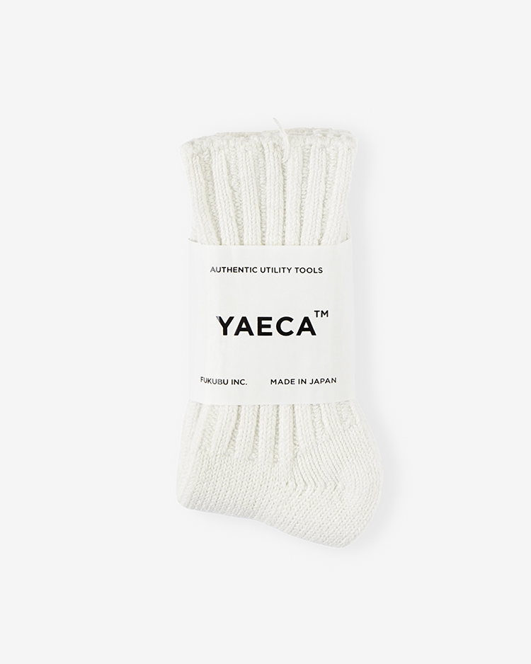 YAECA (MEN) /COTTON SILK SOCKS / OFF WHITE