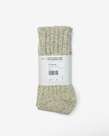  / Cotton Wool Ribbed Socks / BEIGE