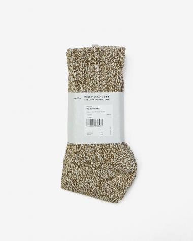  / Cotton Wool Ribbed Socks / BROWN