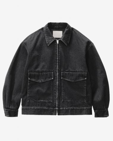 Graphpaper (MEN) / Selvage Denim Zip Jacket / BLACK DARK FADE