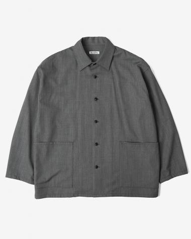  /  HIGH COUNT GABARDINE SHIRT JACKET / DARK GRAY