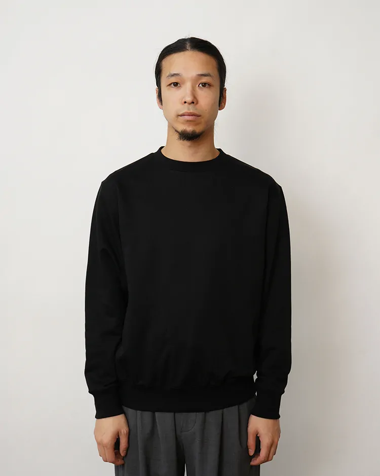 BATONER (MEN) / ULTRA CREAMY INLAY CREW NECK LONG SLEEVE / BLACK