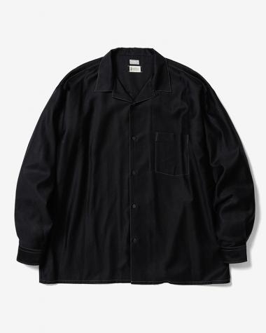  / OPEN COLLAR SHIRTS / BLACK