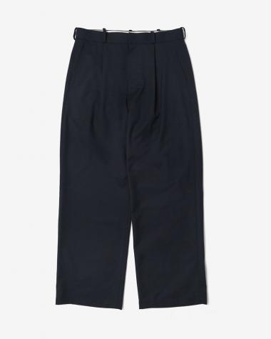 Dice&Dice / HIGH COUNT GABARDINE ONE-TUCK STRAIGHT SLACKS / DARK NAVY