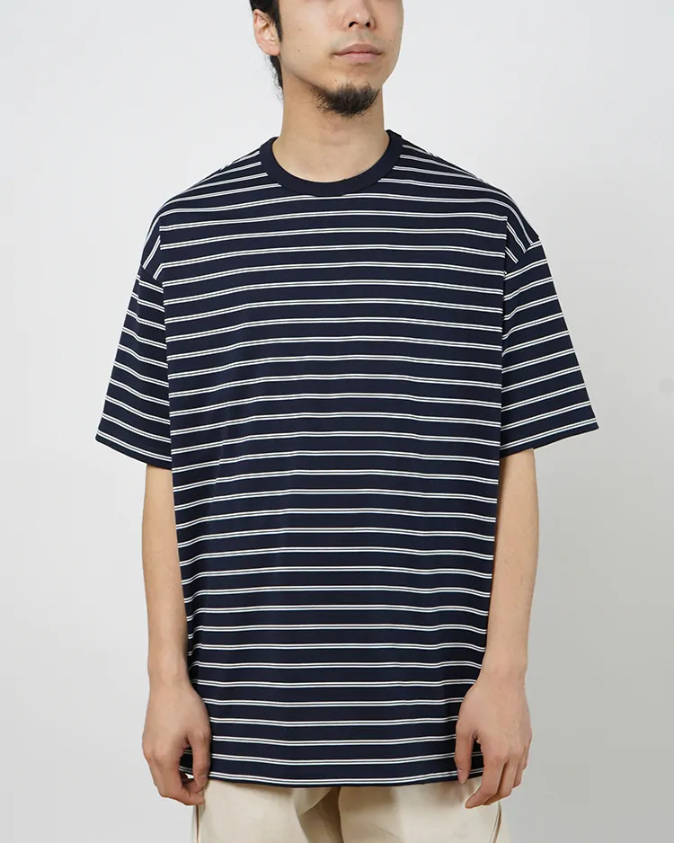 Graphpaper (MEN) / Tri Spun Border S/S Tee / NVY×WHT