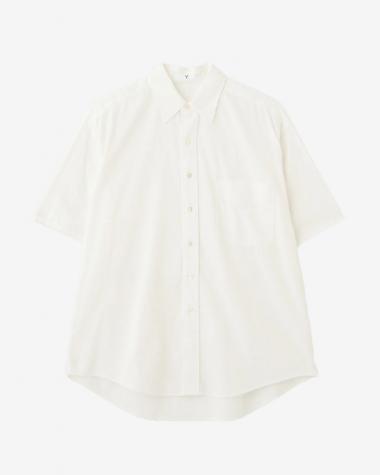 Y / ORGANIC COTTON WASHER SATIN SHORT SLEEVE SH / WHITE