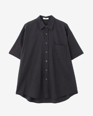  / ORGANIC COTTON WASHER SATIN SHORT SLEEVE SH / NAVY