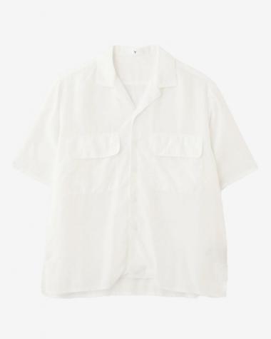 Y / TENCEL POPLIN OPEN COLLAR SHIRT / WHITE