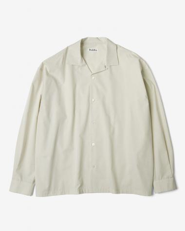  / COTTON BROAD OPEN COLLAR L/S SHIRT  / PALE BEIGE