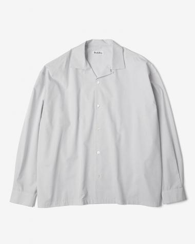 / COTTON BROAD OPEN COLLAR L/S SHIRT / PALE GRAY