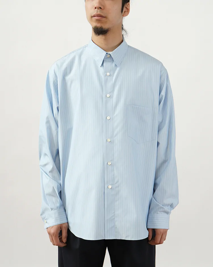 Dice&Dice / COTTON BROAD STRIPE REGULAR COLLAR L/S SHIRT / BLUE STRIPE
