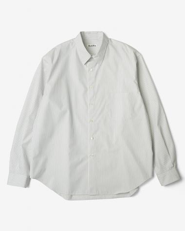 / COTTON BROAD STRIPE REGULAR COLLAR L/S SHIRT  / WHITE STRIPE