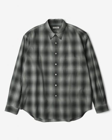  / COTTON BROAD CHECK REGULAR COLLAR L/S SHIRT  / BLACK CHECK
