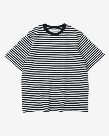  / Slub Yarn T-Shirt / WHITE × NAVY