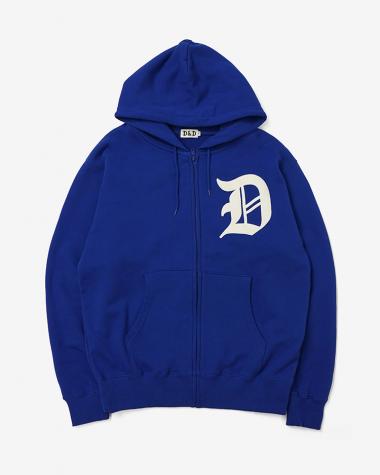  / D&D ”D”LOGO ZIP HOODIE / BLUE