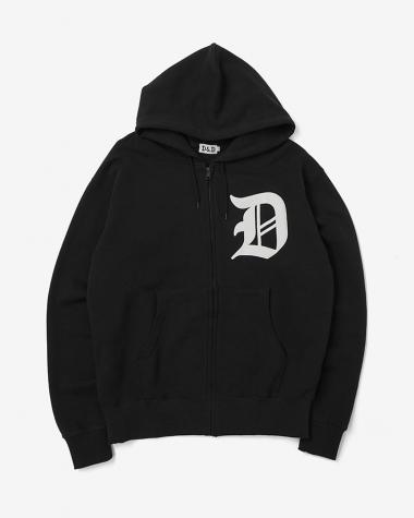  / D&D ”D”LOGO ZIP HOODIE / BLACK