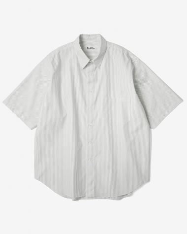  / COTTON BROAD STRIPE REGULAR COLLAR S/S SHIRT / WHITE STRIPE