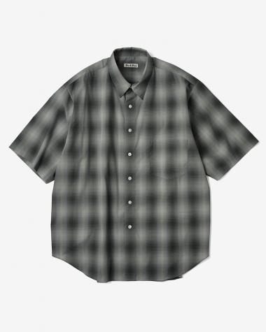  / COTTON BROAD CHECK REGULAR COLLAR S/S SHIRT / BLACK CHECK		