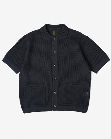 / SUMMER KNIT POLO CARDIGAN SHORT SLEEVE / NAVY