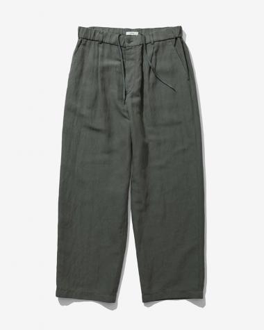  / COTTON LINEN VOILE LOOSE PANTS / KHAKI