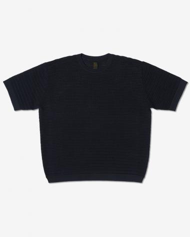 BATONER (MEN) / SUMMER KNIT CREW SHORT SLEEVE / NAVY