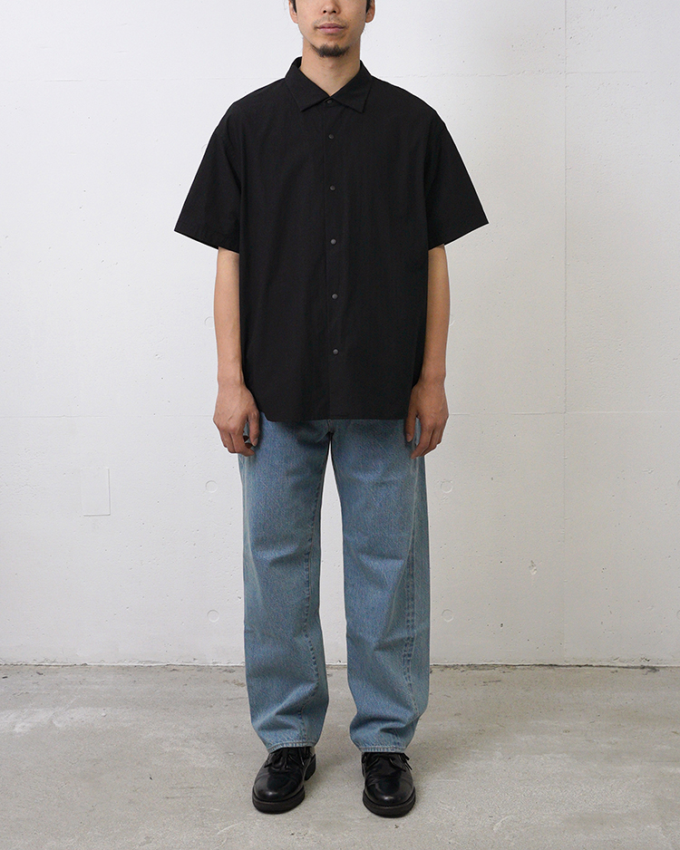 YAECA (MEN) / S/S Comfort Shirt-Extra Wide / BLACK