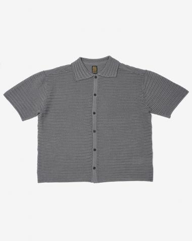 BATONER (MEN) / SUMMER KNIT SHORT SLEEVE SHIRT Exclusive for Dice&Dice / GRAY