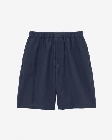 Graphpaper (MEN) / Cotton Linen Seersucker Track Shorts / NAVY