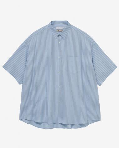 Graphpaper (MEN) / SIDOGRAS S/S Oversized Regular Collar Shirt / SAX STRIPE