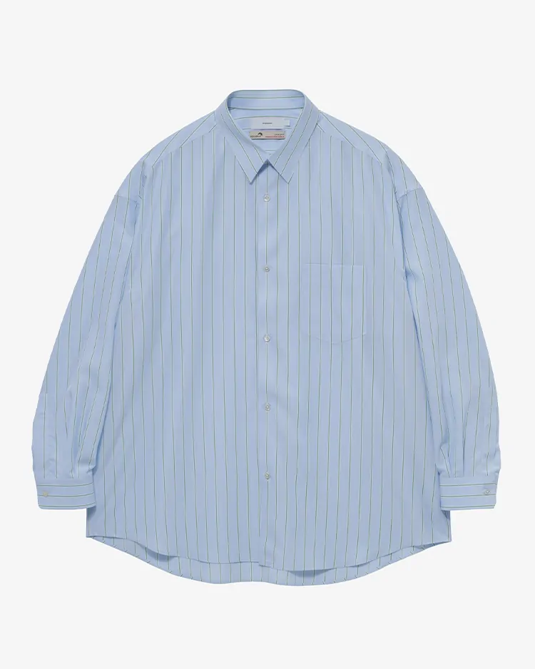 Graphpaper (MEN) / SIDOGRAS L/S Oversized Regular Collar Shirt / GREEN PIN STRIPE