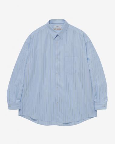 Graphpaper (MEN) / SIDOGRAS L/S Oversized Regular Collar Shirt / GREEN PIN STRIPE