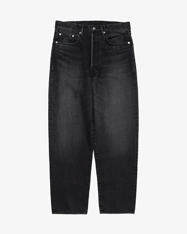 Graphpaper (MEN) / Selvage Denim Five Pocket Tapered Pants / BLACK DARK FADE